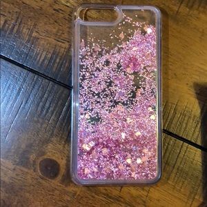 Pink liquid glitter iPhone 8 plus case